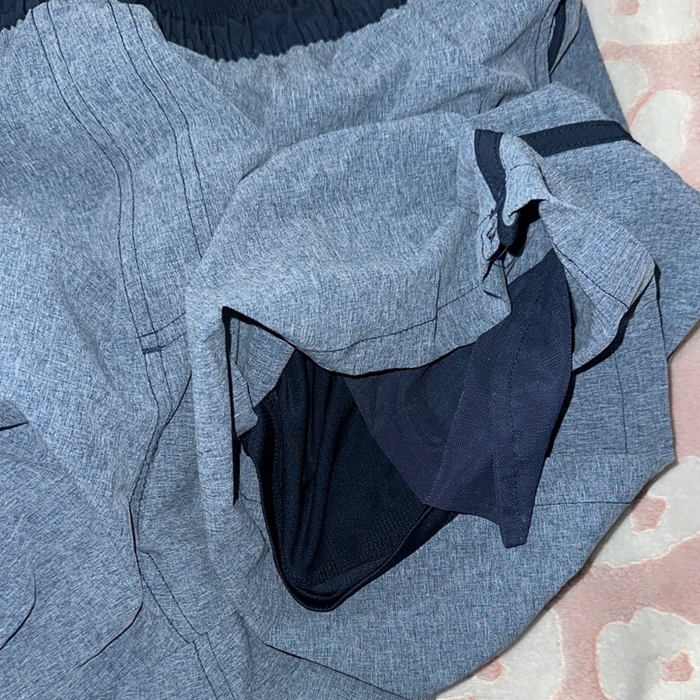Men's Blue Drawstring Swimming Trunks - Picture 3 of 4